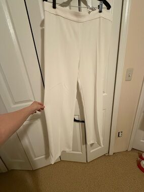 Zara Cream Wide-Leg Dress Pants